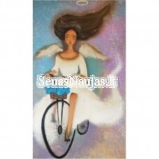 Rice paper for decoupage ANGEL ON A BICYCLE, 1 sheet