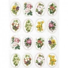 Rice paper for decoupage FLOWERS MEDALLIONS