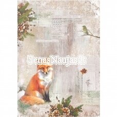 Rice paper for decoupage FOX IN WINTER