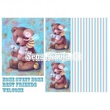 Decoupage rice paper BEAR AND BEE