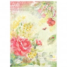 Rice paper for decoupage ROSES AND BUGS