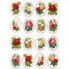 Rice paper for decoupage ROSES MEDALLIONS