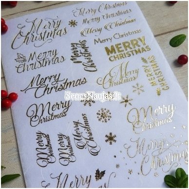 Rice paper for decoupage (gold, MERRY CHRISTMAS) 3