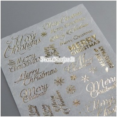 Rice paper for decoupage (gold, MERRY CHRISTMAS) 1