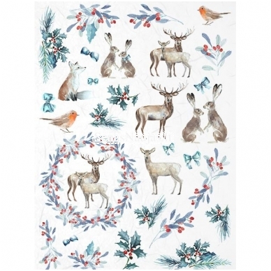Rice paper for decoupage, scrapbooking WINTER ANIMALS