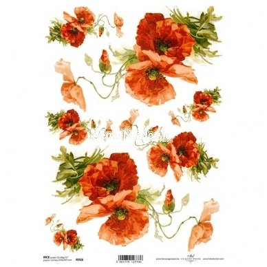 Rice paper for decoupage POPPIES