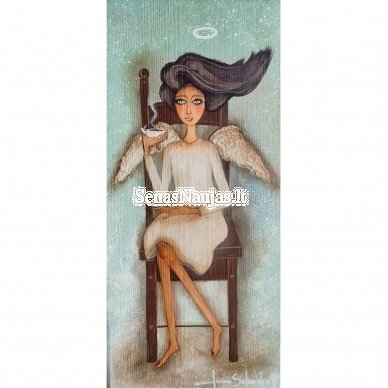 Rice paper for decoupage ANGEL WITH COFFEE, 1 sheet