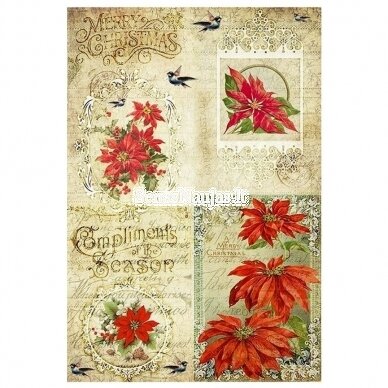 Printed rice paper CHRISTMAS FLOWER