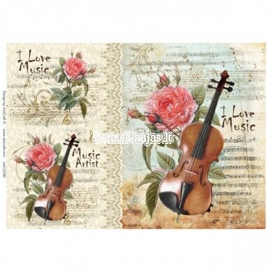 Rice paper for decoupage, scrapbooking MUSIC VIOLIN