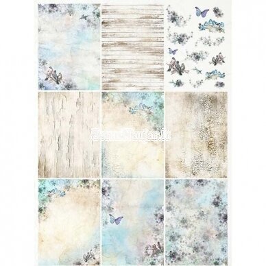 Rice paper for decoupage, scrapbooking SUMMER IN BLUE