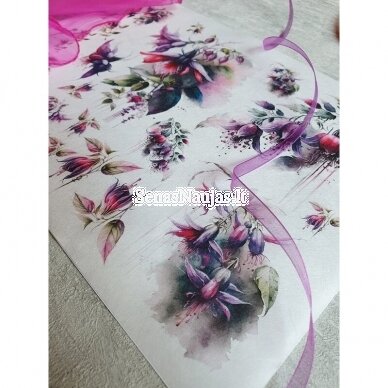 Rice paper for decoupage, scrapbooking FUCHSIA 1