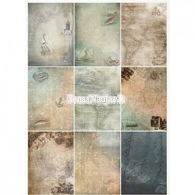 Rice paper for decoupage, scrapbooking NAUTICAL EXPEDITION