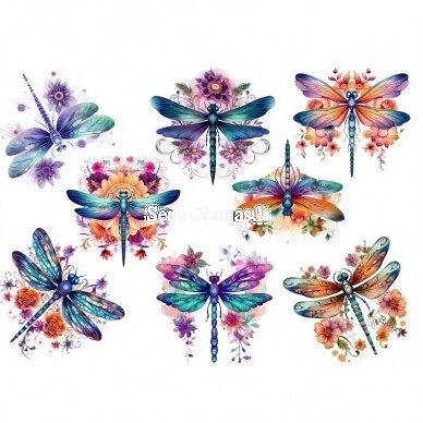 Rice paper for decoupage, scrapbooking DRAGONFLIES