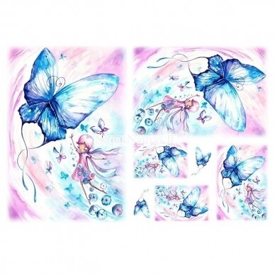 Printed rice paper FAIRY AND BUTTERFLY