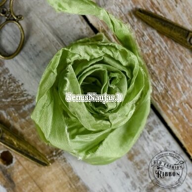 Old-style satin ribbon (olive green color)