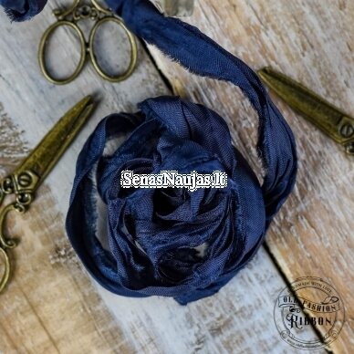 Old-style satin ribbon (navy blue color)