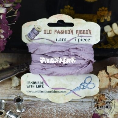 Old-style linen ribbon (dirty lavender color)