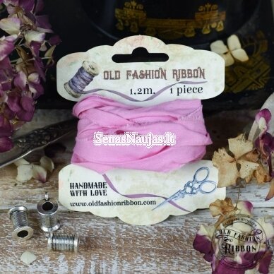 Old-style linen ribbon (pink color)