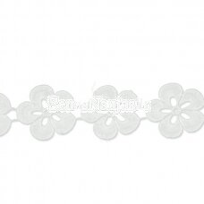 Embroidery white flowers, 10 blossoms