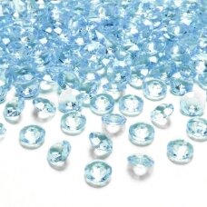 Decorative artificial diamonds, turquoise color