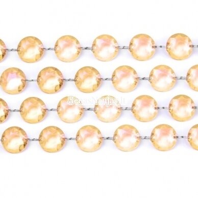 Transparent beads garlands, gold