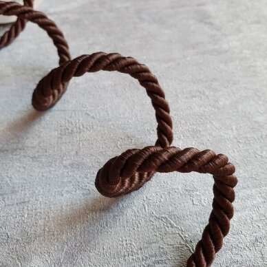 Thick decorative cord, dark brown color