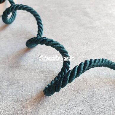 Thick decorative cord, dark green color