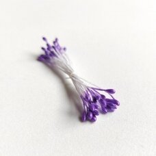 Violetinės spalvos kuokeliai gėlėms, 20 vnt.