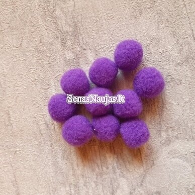 Violet color POM POM balls, 10 pcs.